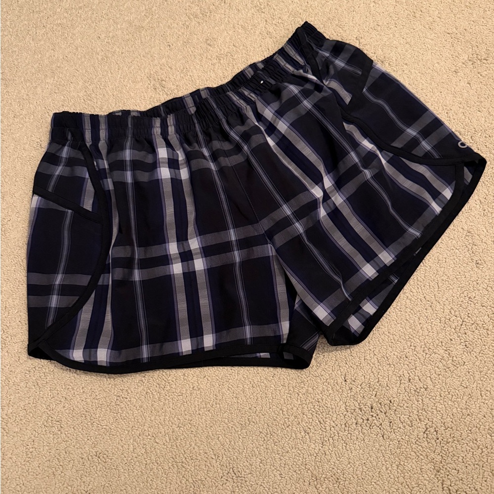 GAP Black and Gray Plaid Athletic Shorts